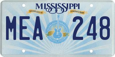 MS license plate MEA248