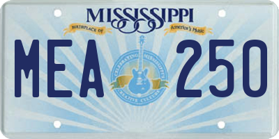 MS license plate MEA250