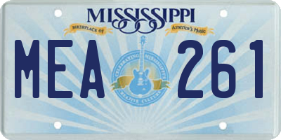 MS license plate MEA261