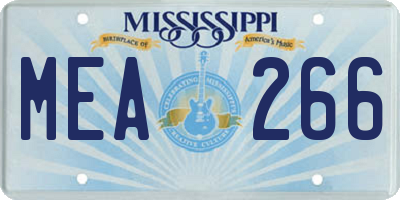 MS license plate MEA266