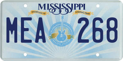 MS license plate MEA268