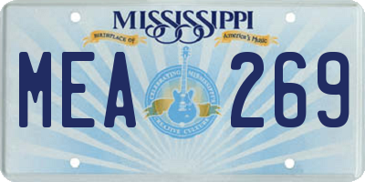 MS license plate MEA269
