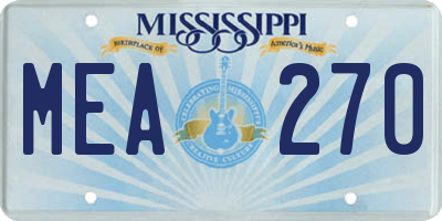 MS license plate MEA270