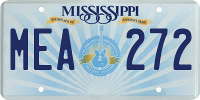 MS license plate MEA272