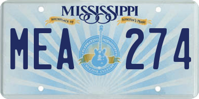 MS license plate MEA274