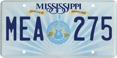 MS license plate MEA275