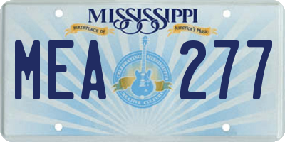 MS license plate MEA277