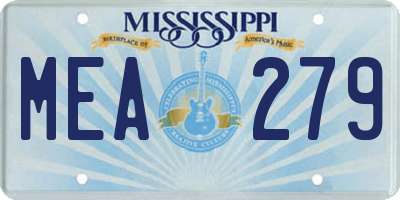 MS license plate MEA279