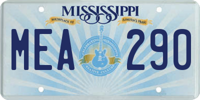 MS license plate MEA290
