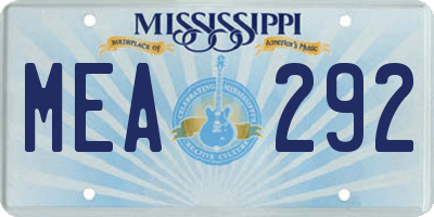 MS license plate MEA292