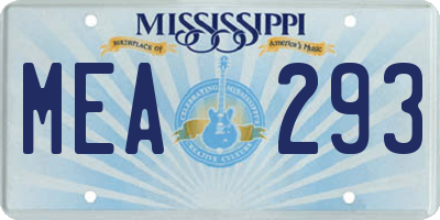 MS license plate MEA293