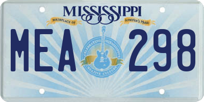 MS license plate MEA298