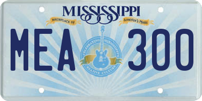 MS license plate MEA300