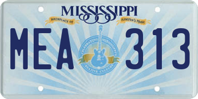 MS license plate MEA313