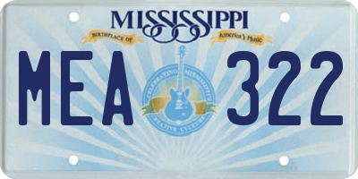 MS license plate MEA322