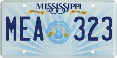 MS license plate MEA323