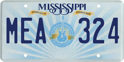 MS license plate MEA324