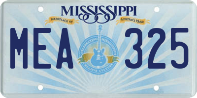 MS license plate MEA325