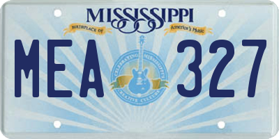 MS license plate MEA327