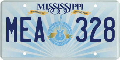 MS license plate MEA328