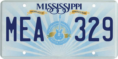 MS license plate MEA329