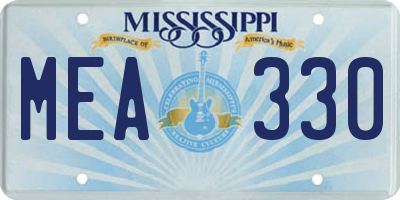 MS license plate MEA330