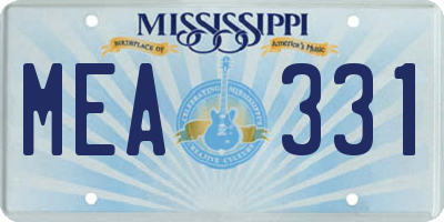 MS license plate MEA331