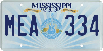MS license plate MEA334