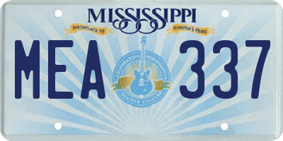 MS license plate MEA337