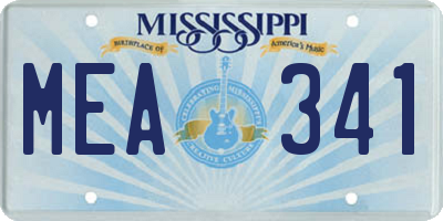 MS license plate MEA341