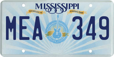 MS license plate MEA349