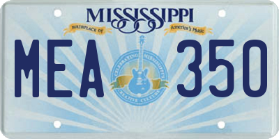 MS license plate MEA350