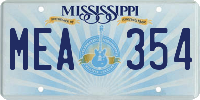 MS license plate MEA354