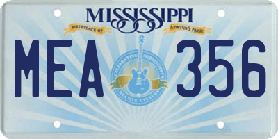 MS license plate MEA356
