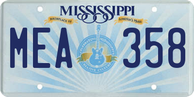 MS license plate MEA358
