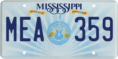 MS license plate MEA359