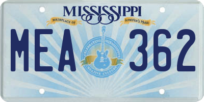 MS license plate MEA362