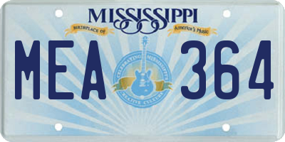 MS license plate MEA364