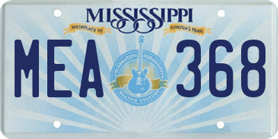 MS license plate MEA368