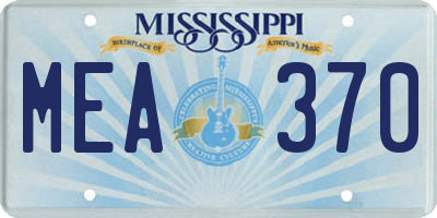 MS license plate MEA370