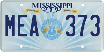 MS license plate MEA373
