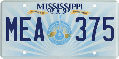 MS license plate MEA375