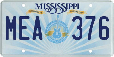 MS license plate MEA376