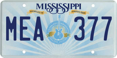 MS license plate MEA377