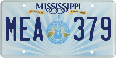 MS license plate MEA379