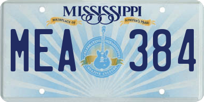 MS license plate MEA384