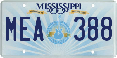 MS license plate MEA388