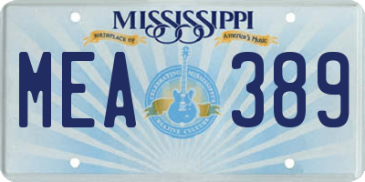 MS license plate MEA389