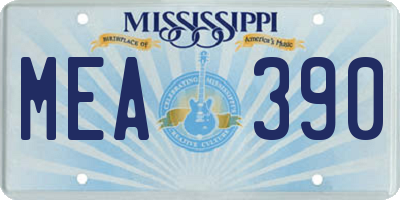 MS license plate MEA390