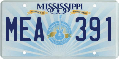 MS license plate MEA391